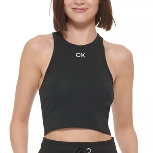 Calvin Klein Black Racerback Crop Top